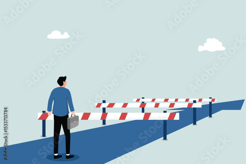 The concept of overcoming challenges and obstacles on the way to business success. increasing motivation, how to achieve goals, overcoming obstacles.