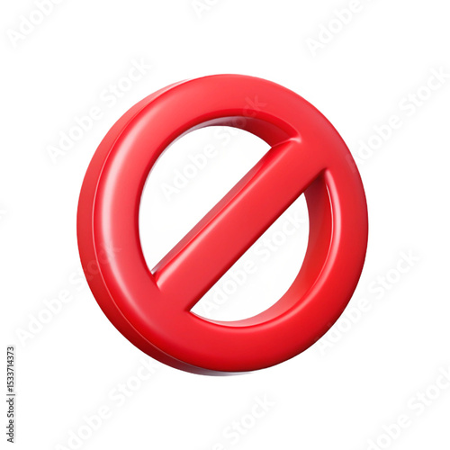 3D no entry, forbidden icon