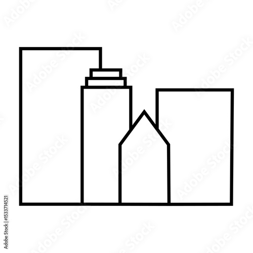 Skyscraper icon vector. Building illustration sign. high-rise building symbol. architecture logo.