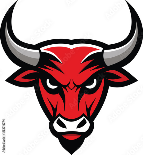 Bull skull vector mascot logo