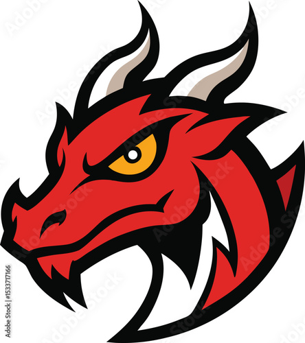 Dragon head vector mascot logo