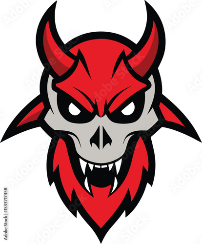 Dragon skull vector mascot logo