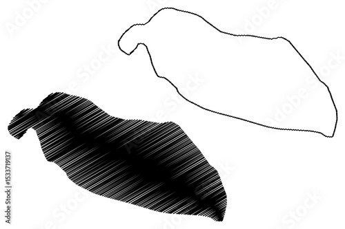 Longue island (Republic of Seychelles, Indian Ocean, Inner Islands) map vector illustration, scribble sketch Ile Longue map