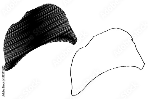 Lamu island (Republic of Kenya, Indian Ocean) map vector illustration, scribble sketch Lamu map