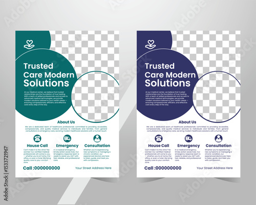Modern and minimal  medical flyer design crafted for clinics, hospitals, and healthcare services.