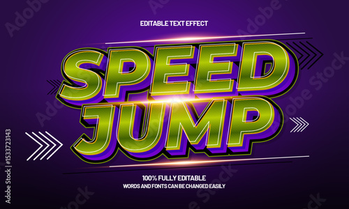speed jump editable text effect with a fast and speed text style