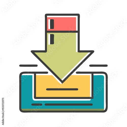 Colorful download icon representing file transfer or downloading process