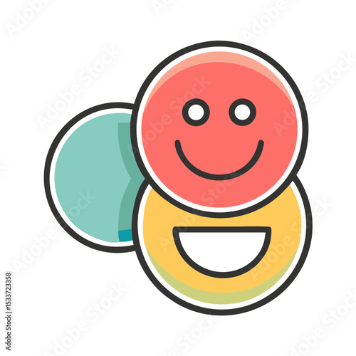 Expressive smiley faces illustration for emotions and feedback with copy space