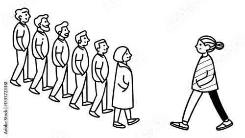 Woman Walking Against the Flow: A Symbol of Individuality, Courage, and Breaking from the Crowd