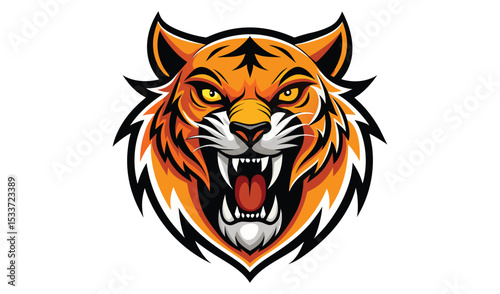 Aggressive tiger head mascot logo design