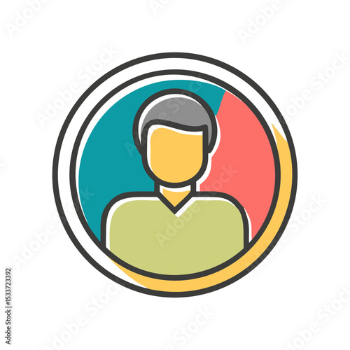 User profile icon illustration for identity and communication with copy space