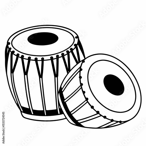 Two tabla musical instruments