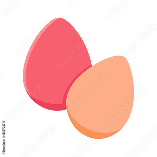 Vector illustration of beauty blender sponge, isolated on white background