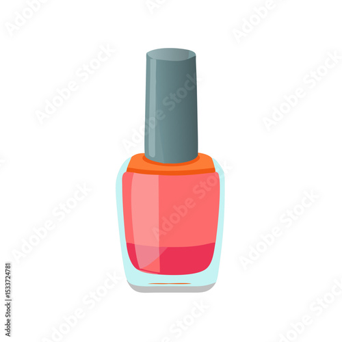 Vector illustration of nail polish bottle, isolated on white background