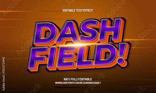 dash field editable text effect with a fast and speed text style