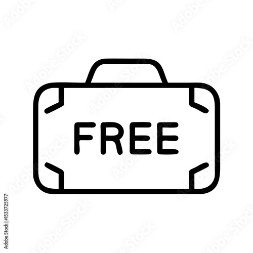Simple illustration of a free luggage tag for travel promotions and marketing campaigns
