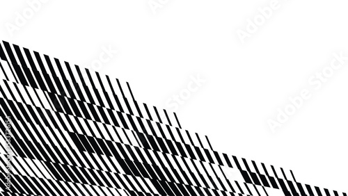Vector abstract geometric seamless pattern with wave fading lines, tracks, halftone stripes. Extreme sport style illustration, urban art. Trendy monochrome graphic texture. Stylish sports pattern.