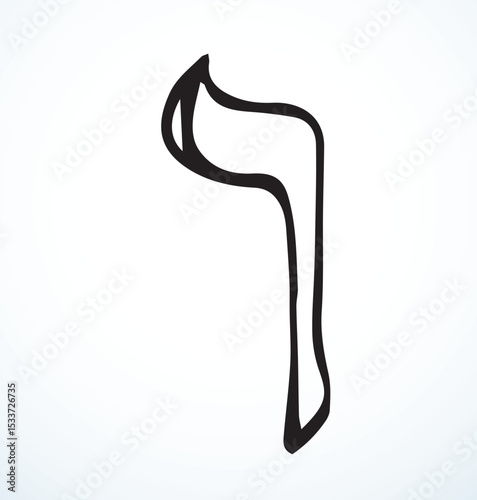 Vector drawing. Hebrew letter icon