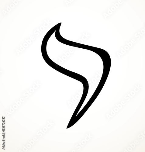 Vector drawing. Hebrew letter icon