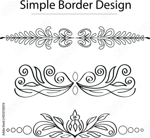 Simple Border Design Set , Decorative Ornate Elements and Badges  , vintage border elements set  , collection of old western design elements , embellishment , borders and divider lines