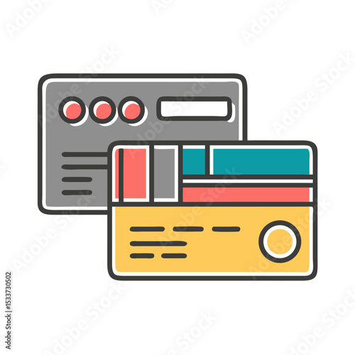 Credit card illustration for payment and finance with copy space