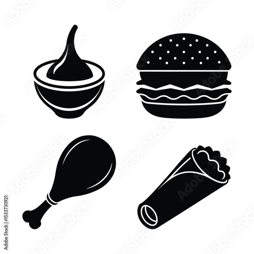 Set of Fast Food Variety Vector Design
