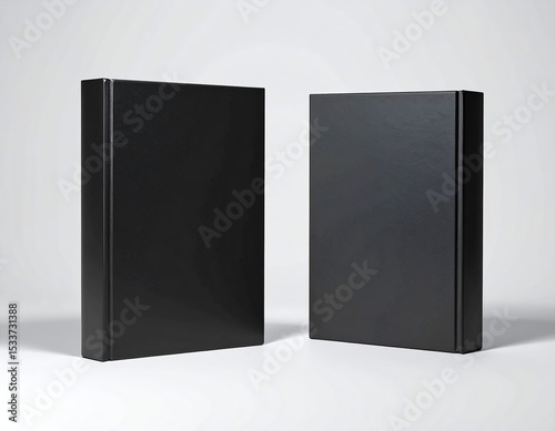 black book cover mockup, neutral background, front and back view