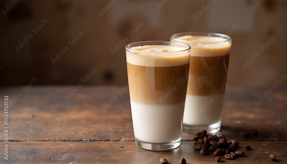 cappuccino latte in glass cappuccino latte in glass