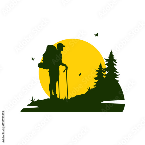 Adventure Hiking Logo Vector Icon Symbol 