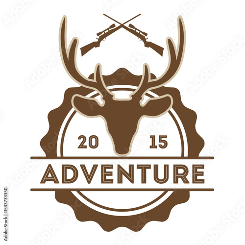 ADVENTURE HUNTING 2015 STAMP VECTOR SIGN
