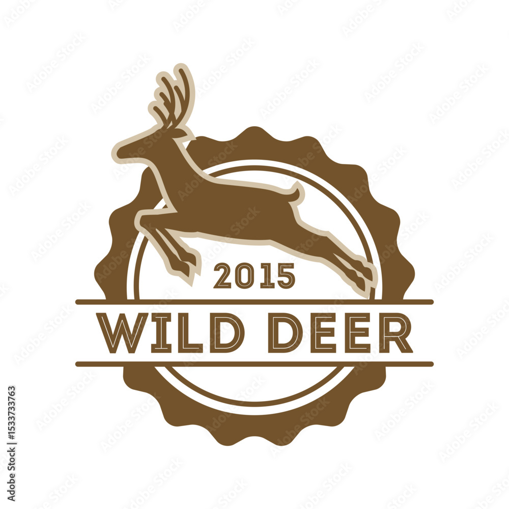 WILD DEER HUNTING 2015 STAMP VECTOR SIGN LOGO