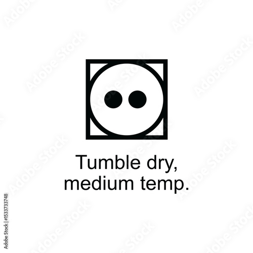 Tumble Dry Medium Temprature Icon Vector Stamp photo