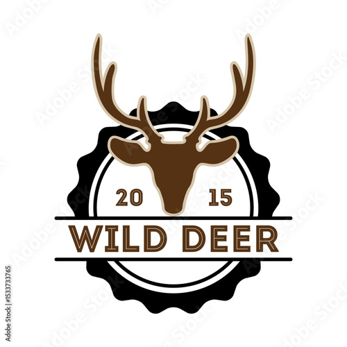 WILD DEER HUNTING 2015 STAMP VECTOR SIGN