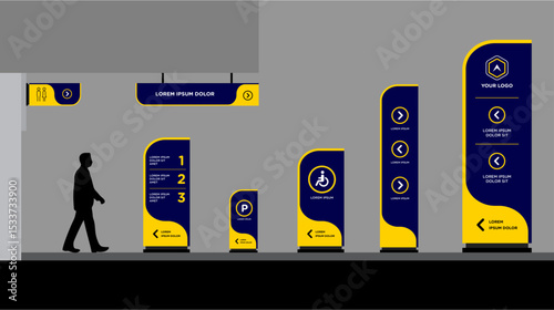 Exterior and interior signage template set corporate identity