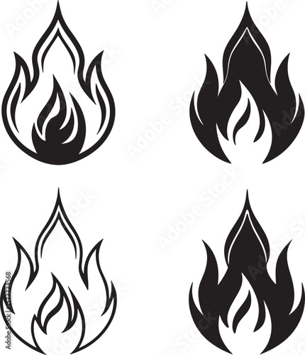 fire flames set