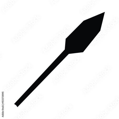 Arrowhead spearhead lance point weapon sharp hunting ancient medieval black silhouette icon vector graphic vector illustration