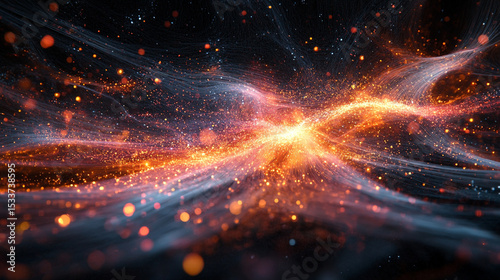 A captivating glimpse into cosmic creation where particles dance and ignite forming a luminous nebula of dreams against