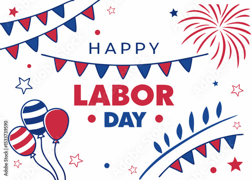 Cheerful Labor Day with Decorations