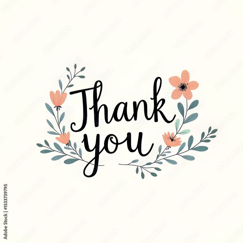 Obraz premium Beautiful thank you card