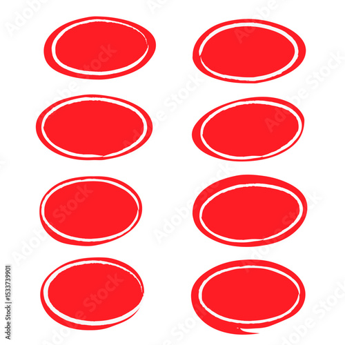 set of red glossy buttons