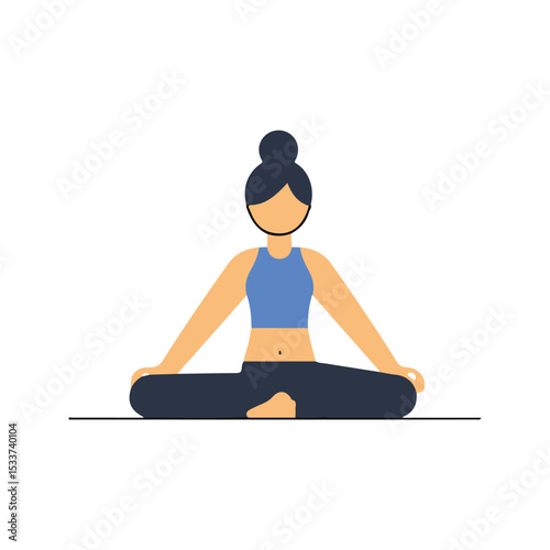 Healthy Lifestyle flat vector icon, yoga, suitable for design and infographic applications