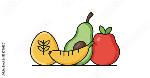 Healthy Lifestyle, nutrition flat vector icon, suitable for infographic design and applications