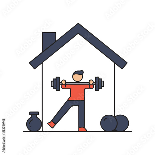 home workout flat vector icon, suitable for design and infographic applications