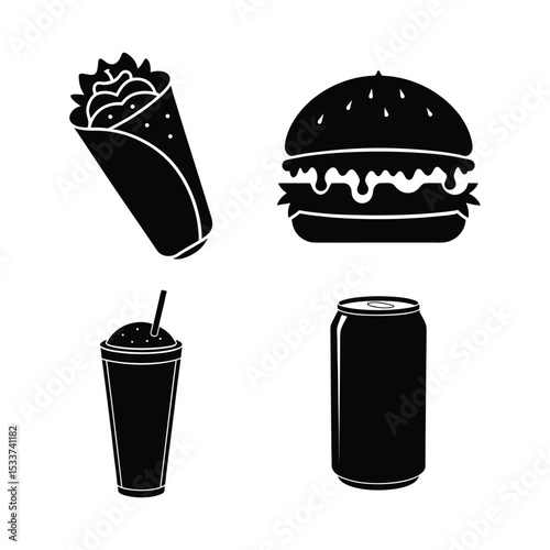 Set of Fast Food Variety Vector Design