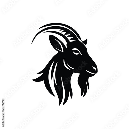 rearing goat silhouette icon logo