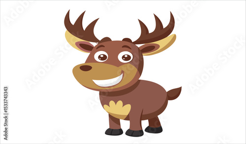 Adorable cartoon reindeer illustration for kids