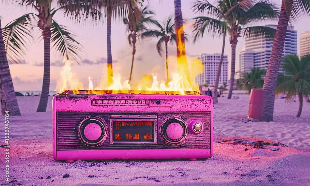 Beach party in retro style