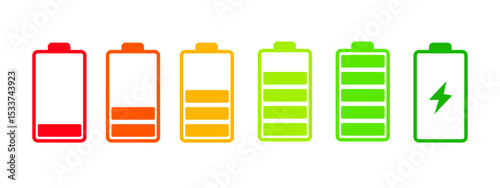 Vector battery power icon powerfully charged. Vector illustration