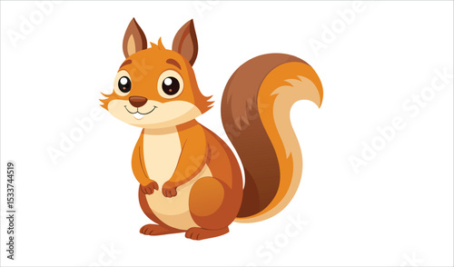 Adorable cartoon squirrel illustration for kids