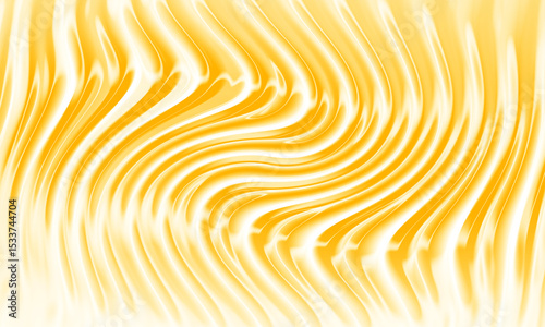 Yellow fluid wave abstract background with smooth glossy swirl texture